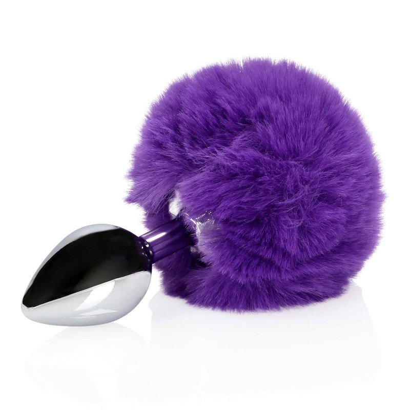 Анальная пробка металлическая заячий хвост Bunny Tail with Metal Butt Plug