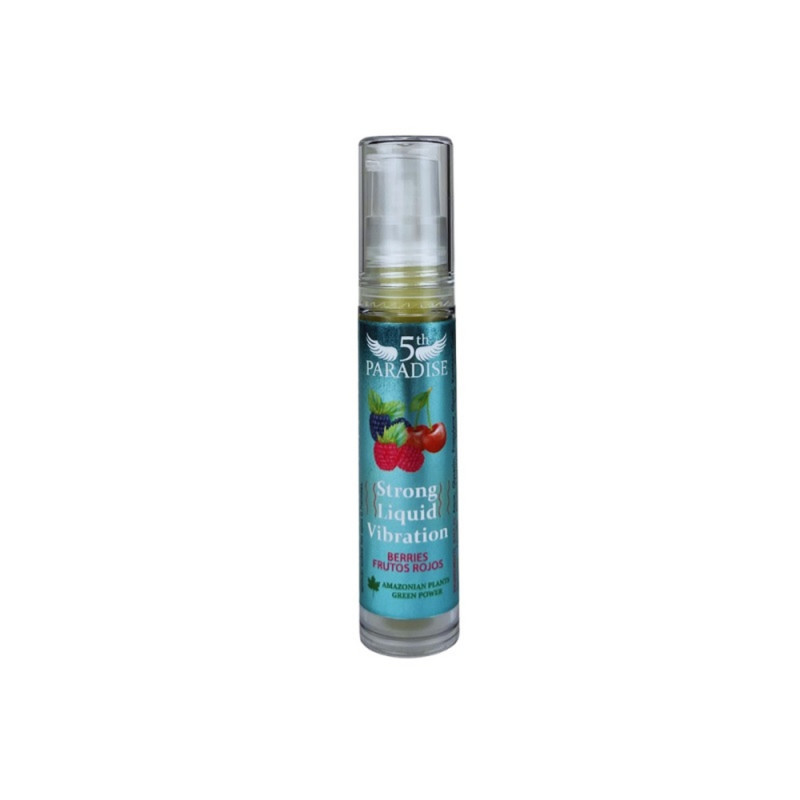 Гель возбуждающий с эффектом вибрации со вкусом красных фруктов Strong Liquid Vibration Red Fruits, 10 мл