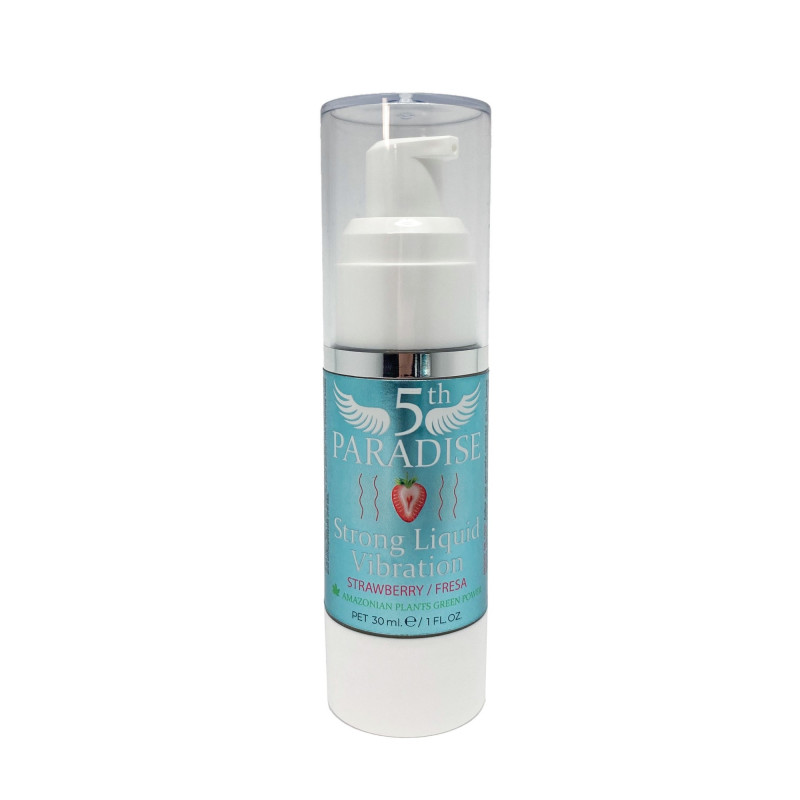 Гель возбуждающий с эффектом вибрации со вкусом клубники Strong Liquid Vibration Strawberry, 100 мл