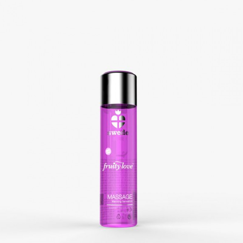 Согревающие массажное масло с ароматом сладкой малины и ревня Swede - Fruity Love Massage Sweet Raspberry Rhubarb, 60 мл