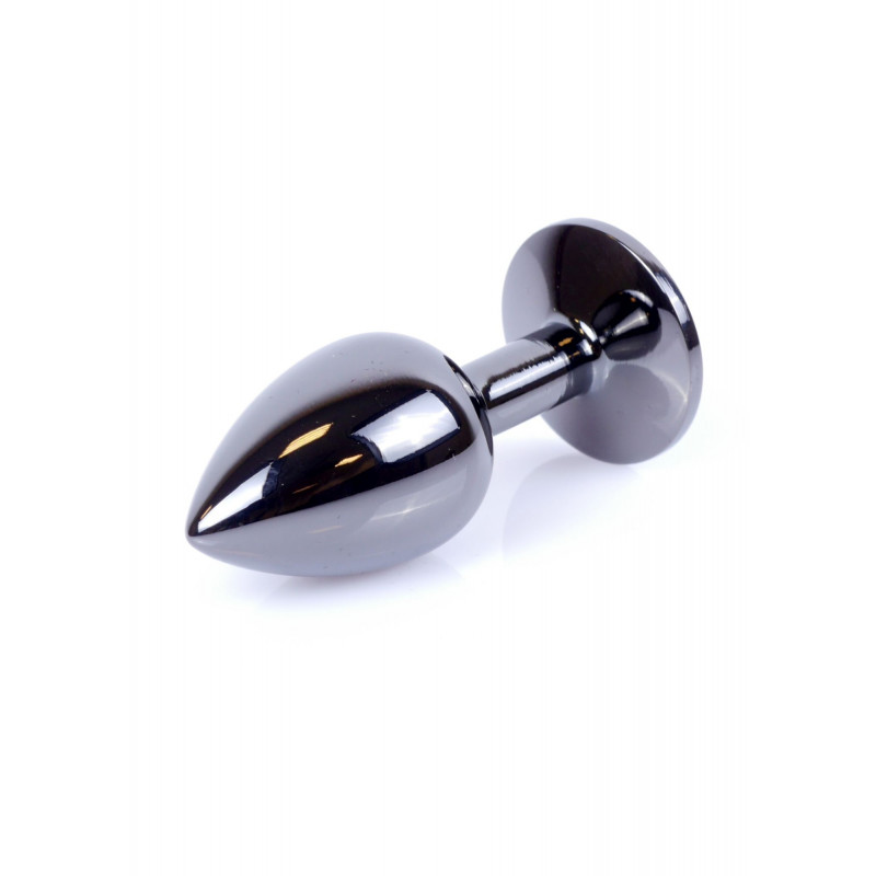 Анальная пробка металлическая размер S Jewellery Dark Silver PLUG- Red
