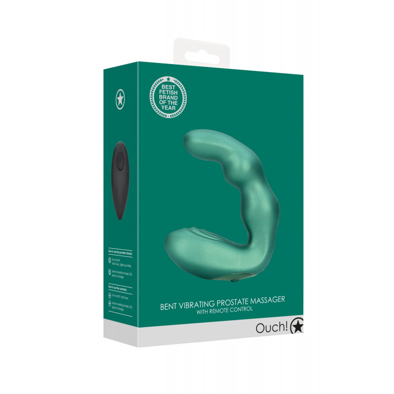 Стимулятор простаты с ДУ Bent Vibrating Prostate Massager, зеленый