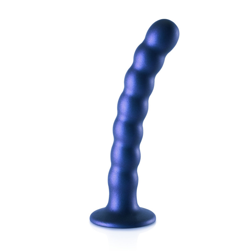 Силиконовый дилдо для точки G с бусинами Ouch Beaded Silicone G-Spot Blue, 16,4 см