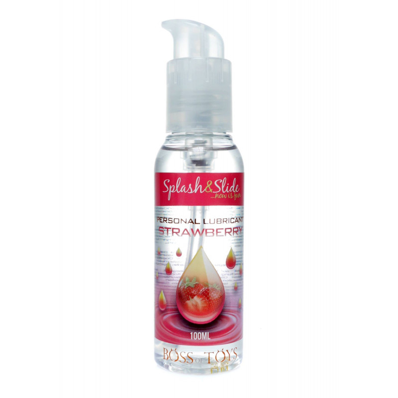 Гель-смазка на водной основе с ароматом клубники Splash & Slide Strawberry Neutral, 100 мл