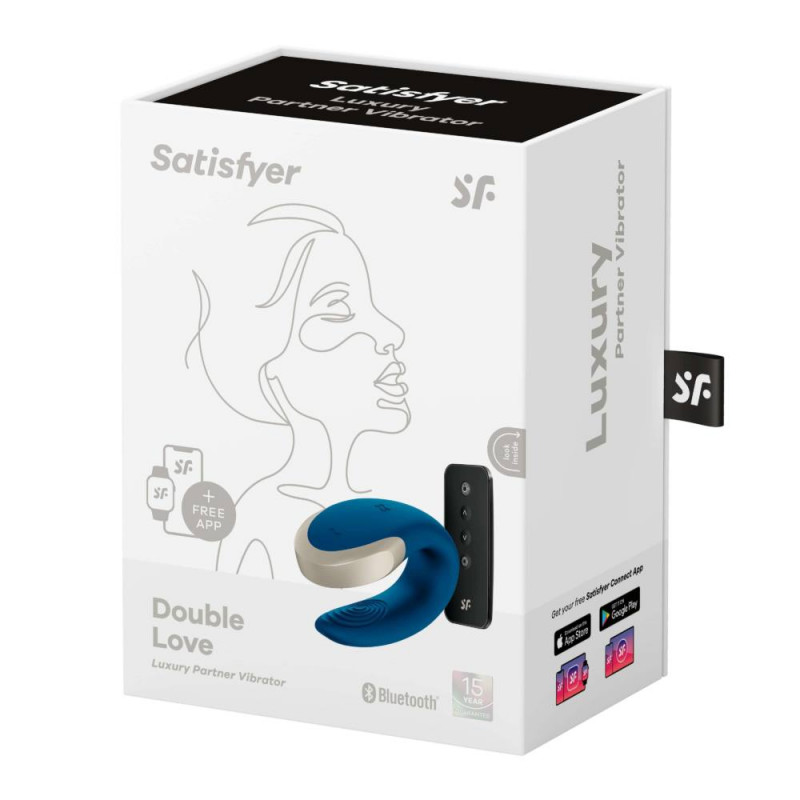 Вибратор для пар с пультом ДУ, синий Satisfyer Double Love (Blue)