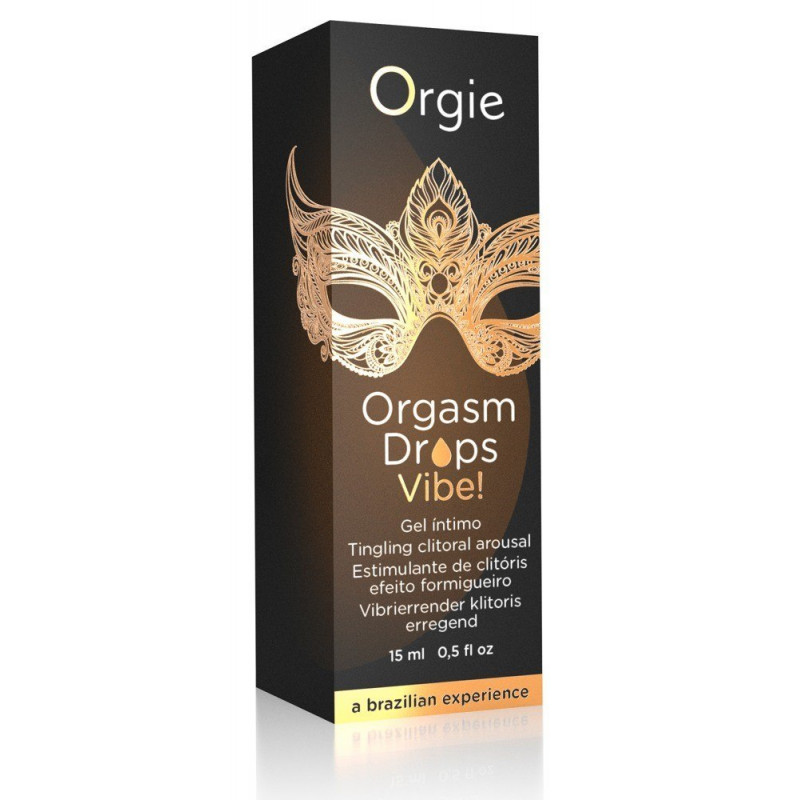 Возбуждающий гель для клитора cъедобный вкус персика Orgie Orgasm Drops Vibe, 15 мл