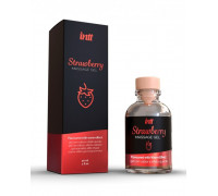Массажный гель с согревающим эффектом и клубничным вкусов intt Strawberry Kissable Massage Gel, 30 мл