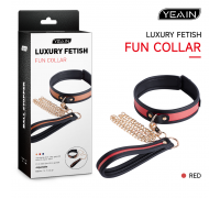 Ошейник с поводком Yeain Luxury Fetish Red Black
