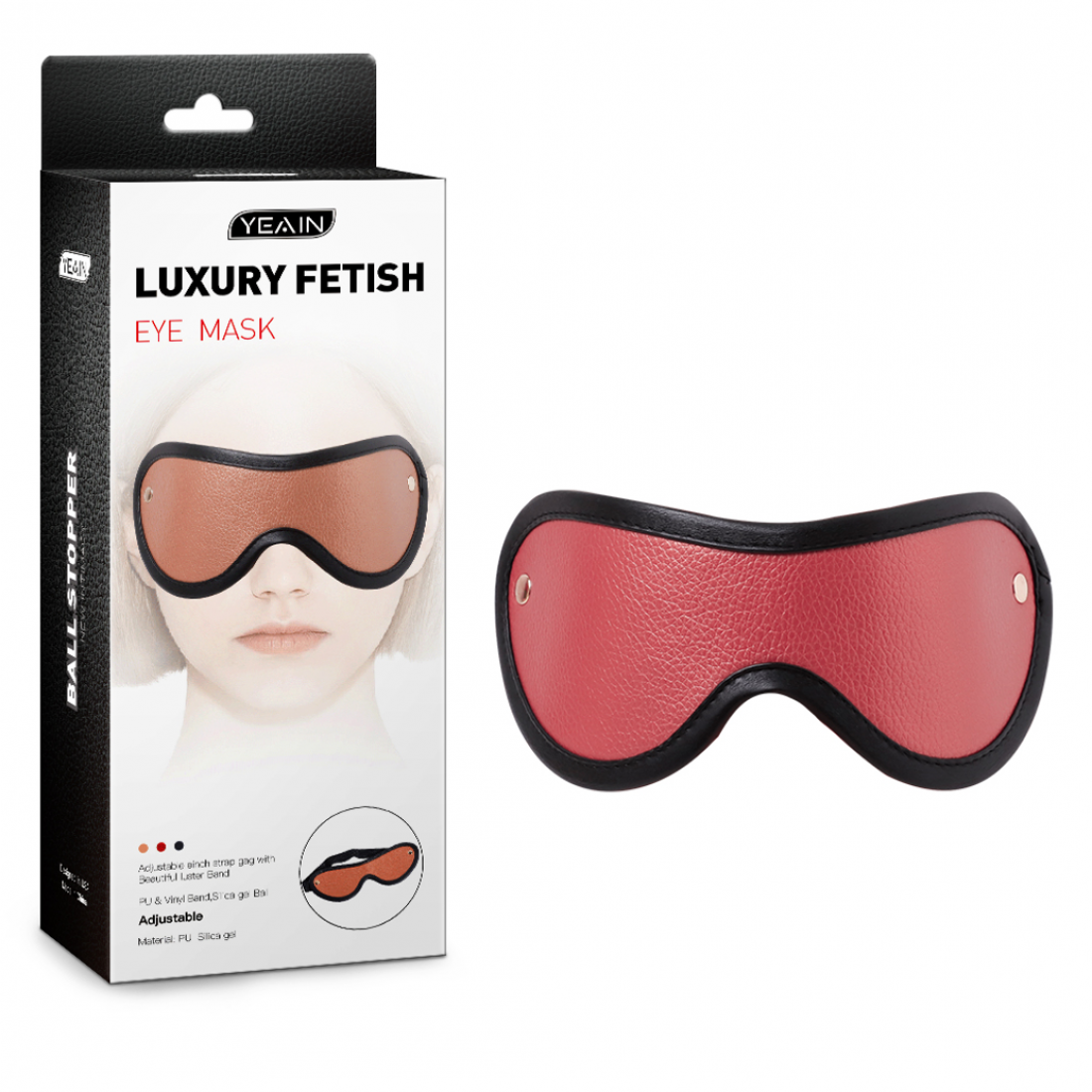 Маска на глаза Yeain Luxury Fetish Red Black
