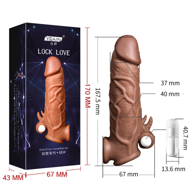 Вибро-насадка на член Yeain Lock Love, 16,7 см