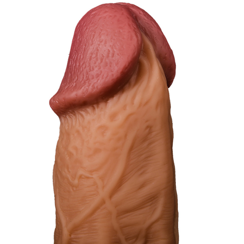 Реалистичный вибратор с ротацией и фрикциями с пультом ДУ и подогревом Real Dildo G, 21,5 см