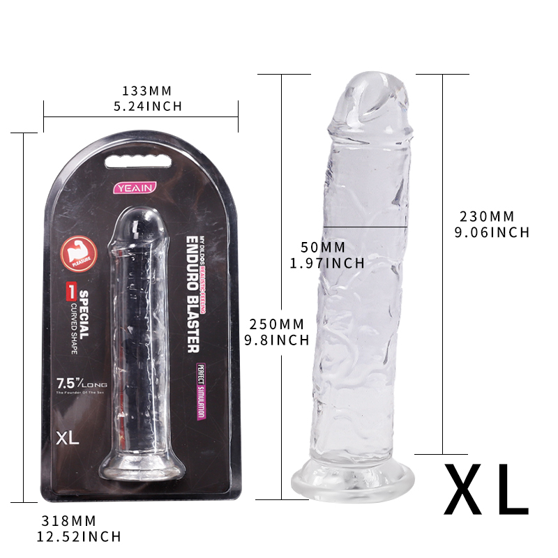 Фаллоимитатор-гигант Yeain Enduro XL Clear, 25 см