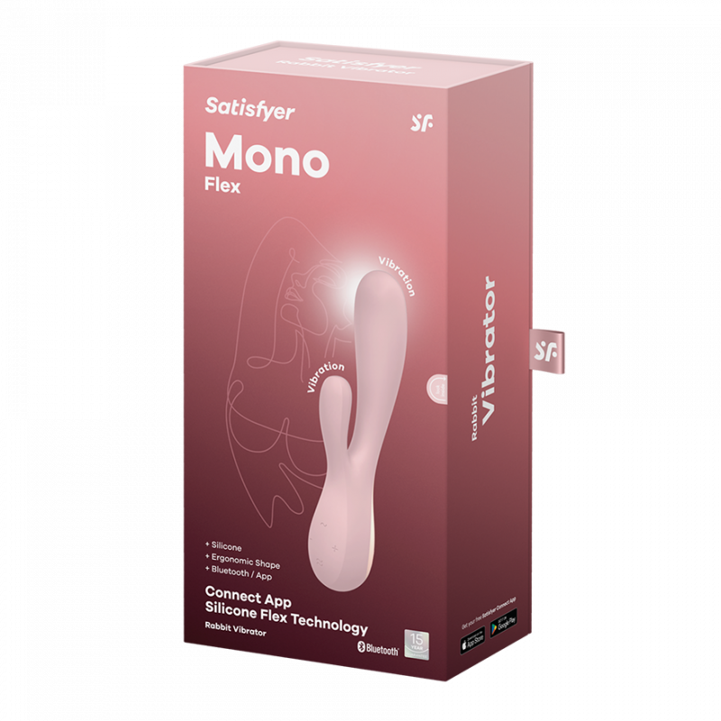 Вибратор кролик розовый управление через смартфон Satisfyer Mono Flex Connect App