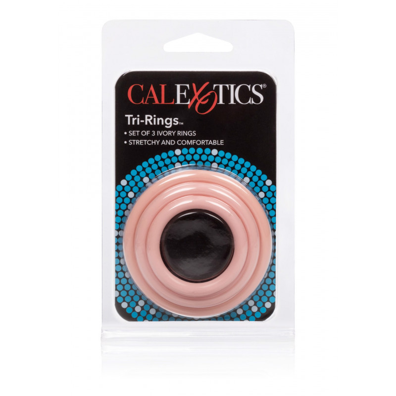 Набор из 3-х эрекционных колец телесного цвета Tri-Rings Light skin tone Calexotics
