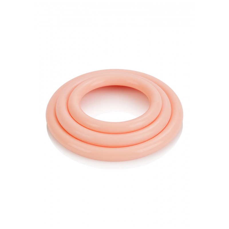 Набор из 3-х эрекционных колец телесного цвета Tri-Rings Light skin tone Calexotics