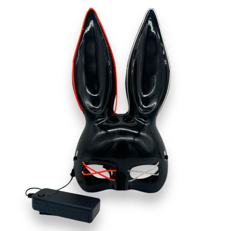 Маска зайчика с подсветкой Bunny Mask Deluxe BLACK - With Lights