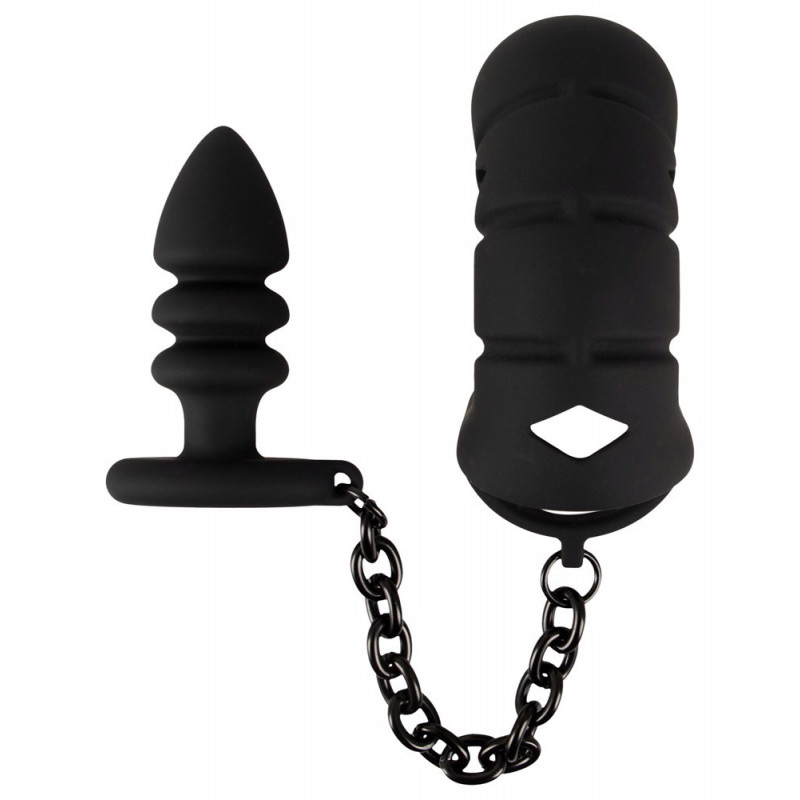Пояс верности с анальной пробкой Black Velvets Cock