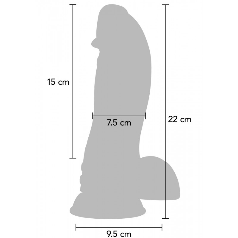 Реалистичный фаллоимитатор гигант с вибрацией Dinosaur Monster Dildo Black, 22 см