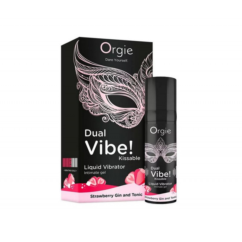 Жидкий вибратор со вкусом клубники и джин тоника Orgie Dual Vibe! Kissable Liquid Vibrating Strawberry Gin And Tonic