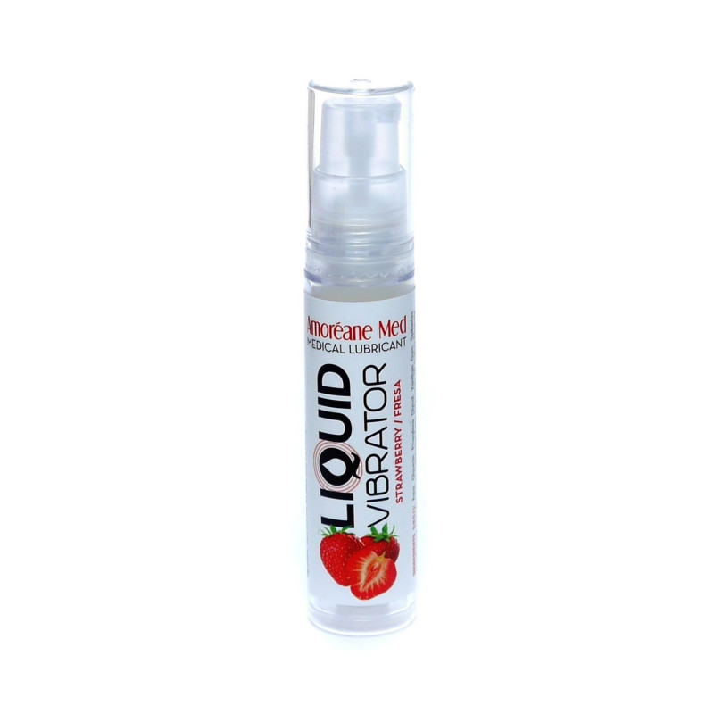 Жидкий вибратор со вкусом клубники Amoreane Liquid Vibrator Strawberry, 10 мл