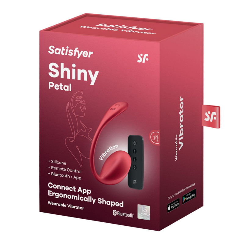 Виброяйцо с пультом ДУ Satisfyer Shiny Petal red Connect App