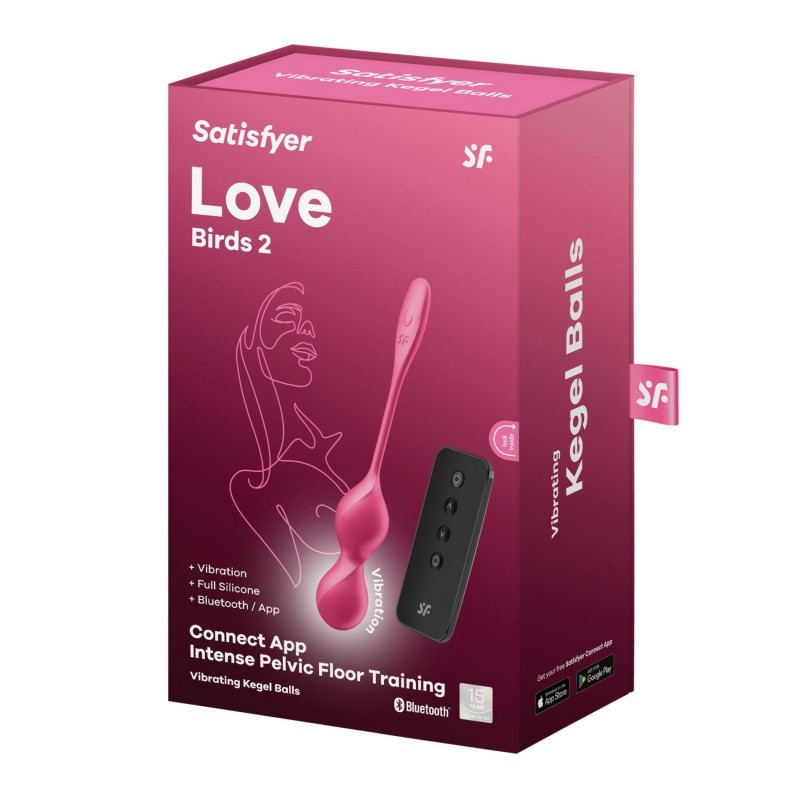 Вагинальные виброшарики с пультом ДУ Satisfyer Love Birds 2 Connect App