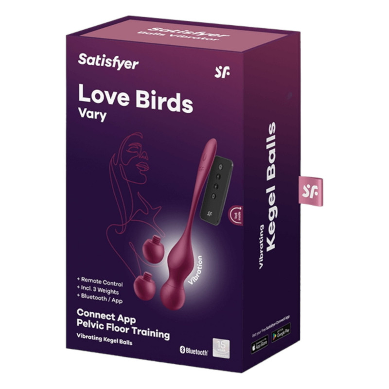 Вагинальные шарики управление с телефон + пульт ДУ Satisfyer Love Birds Vary Connect App