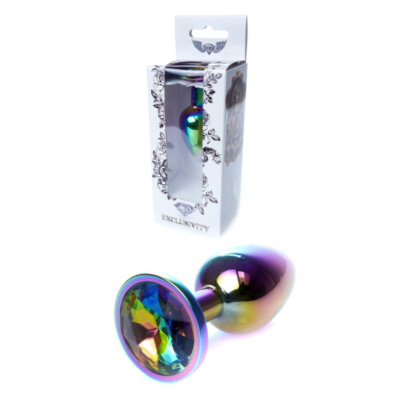 Анальная пробка металлическая разноцветная Jewellery Multicolour
