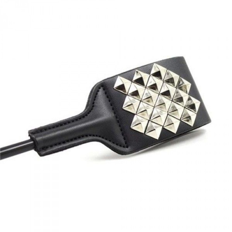 Стек с металлическими вставками Frustino Square Spot Riding Crop black
