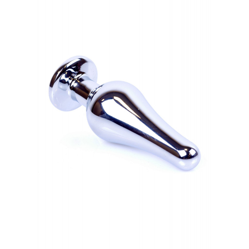 Анальная металлическая пробка со стразой Jewellery Silver BUTT PLUG Rose
