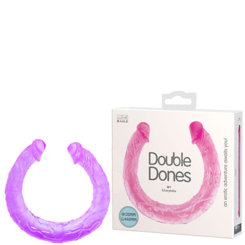 Двухсторонний фаллоимитатор Double Dones Purple, 44 см
