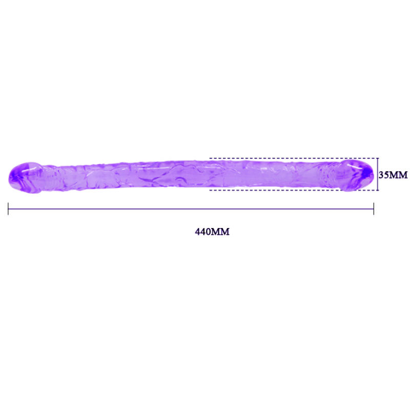 Двухсторонний фаллоимитатор Double Dones Purple, 44 см