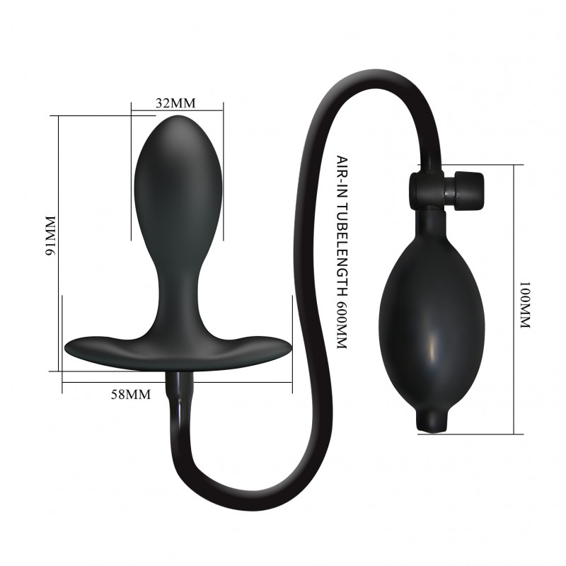 Анальная пробка с подкачкой Mr Play Inflating Plug
