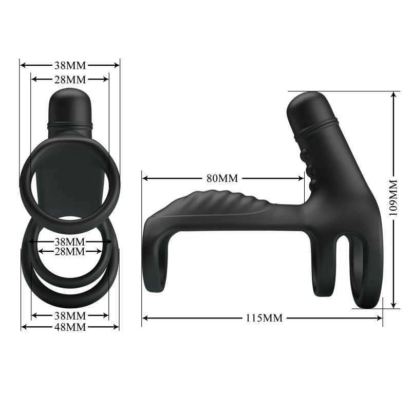 Вибро-насадка с эрекционными кольцами Vibrating Penis Sling