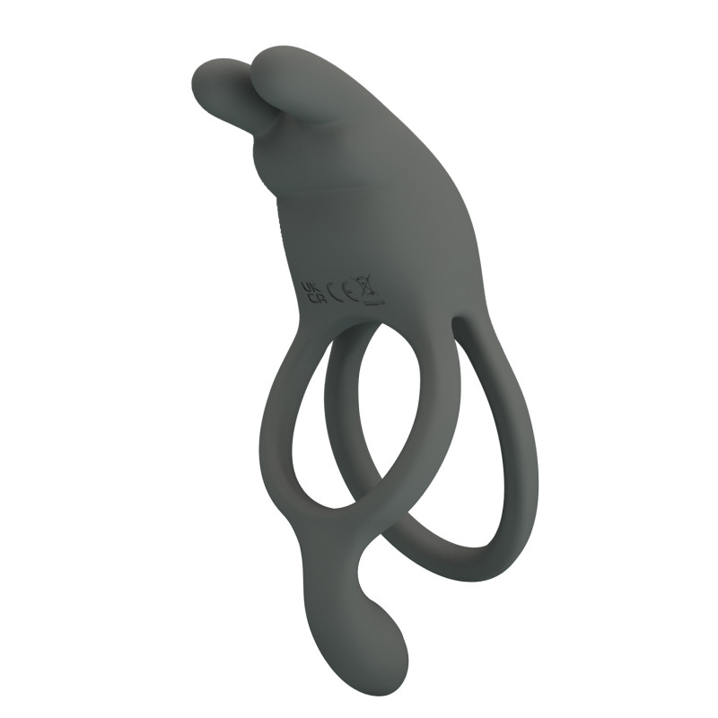 Двойное эрекционное кольцо с вибрацией Master RIng Grey
