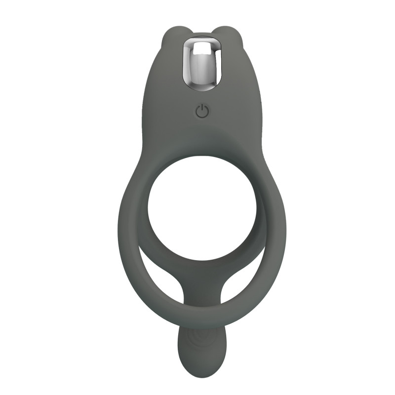 Двойное эрекционное кольцо с вибрацией Master RIng Grey