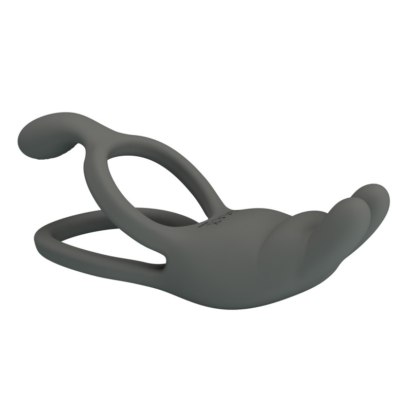Двойное эрекционное кольцо с вибрацией Master RIng Grey