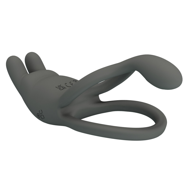Двойное эрекционное кольцо с вибрацией Master RIng Grey