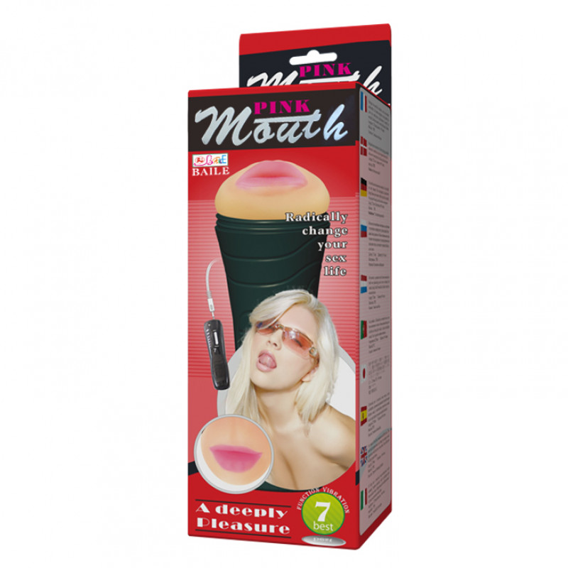 Мастурбатор ротик с вибрацией Pink Wouth