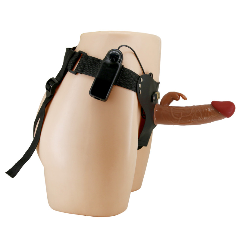 Фаллопротез с дополнительной стимуляцией клитора и вибрацией Harness Briefs Marion, 19 см