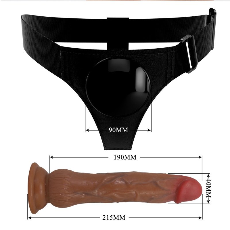 Страпон кончающий Harness Briefs Kyton, 21,5 см