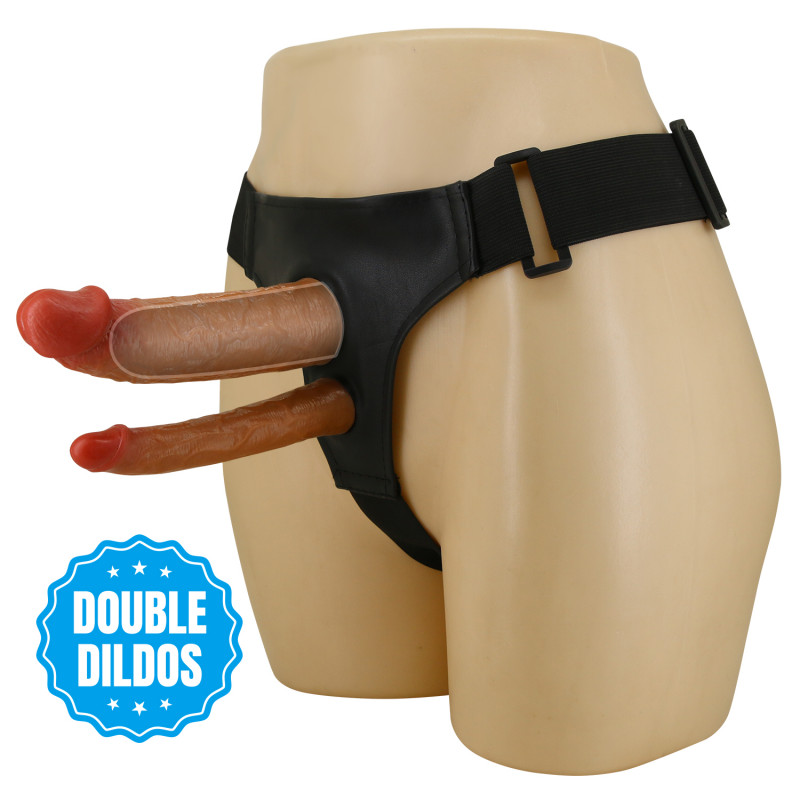 Фаллопротез двойной Harness Briefs Keaven, 17,5 см