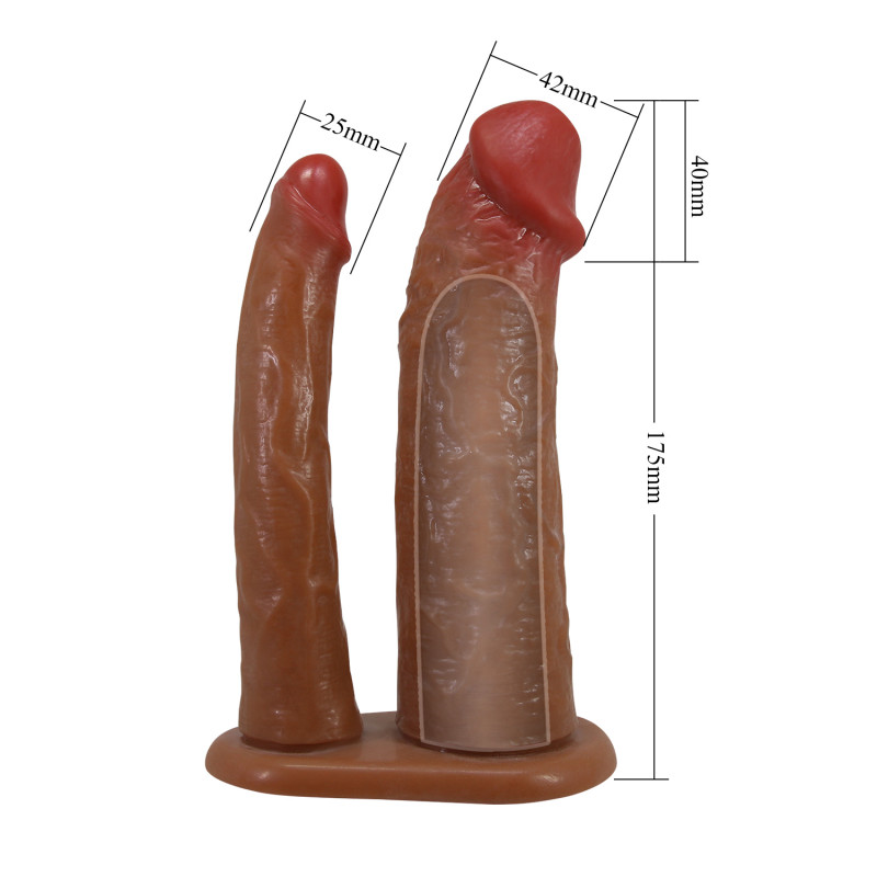 Фаллопротез двойной Harness Briefs Keaven, 17,5 см