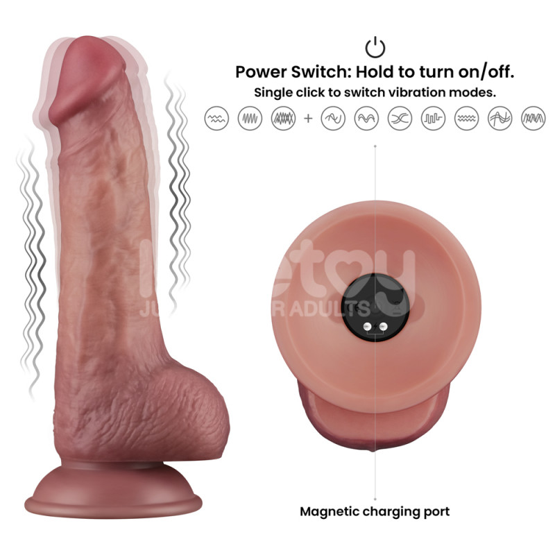 Фаллоимитатор с вибрацией Love Toy 8.5 Vibrating Dual Density Power Cock, 21,6 см