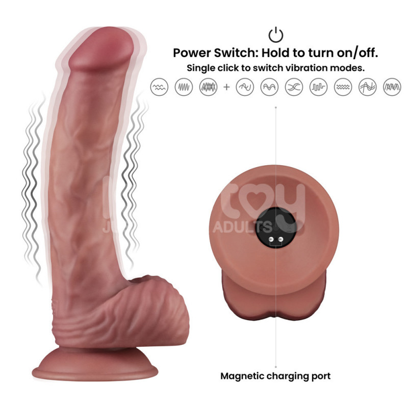 Фаллоимитатор с вибрацией Love Toy 9 Vibrating Dual Density Power Cock, 23 см