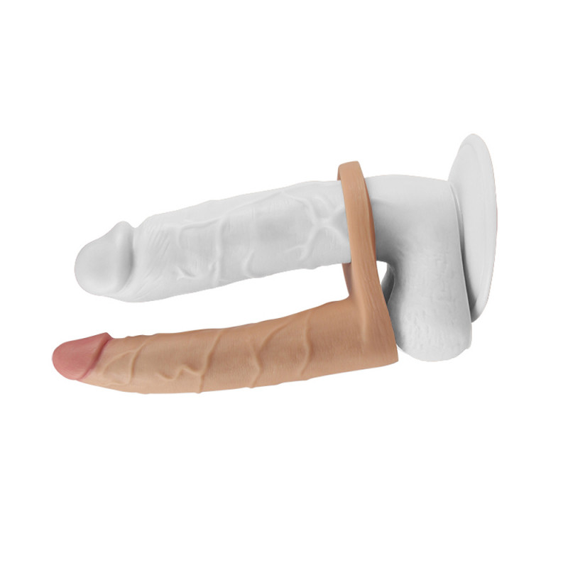Насадка на член для двойного проникновения Love Toy 7 The Ultra Soft Double, 17 см