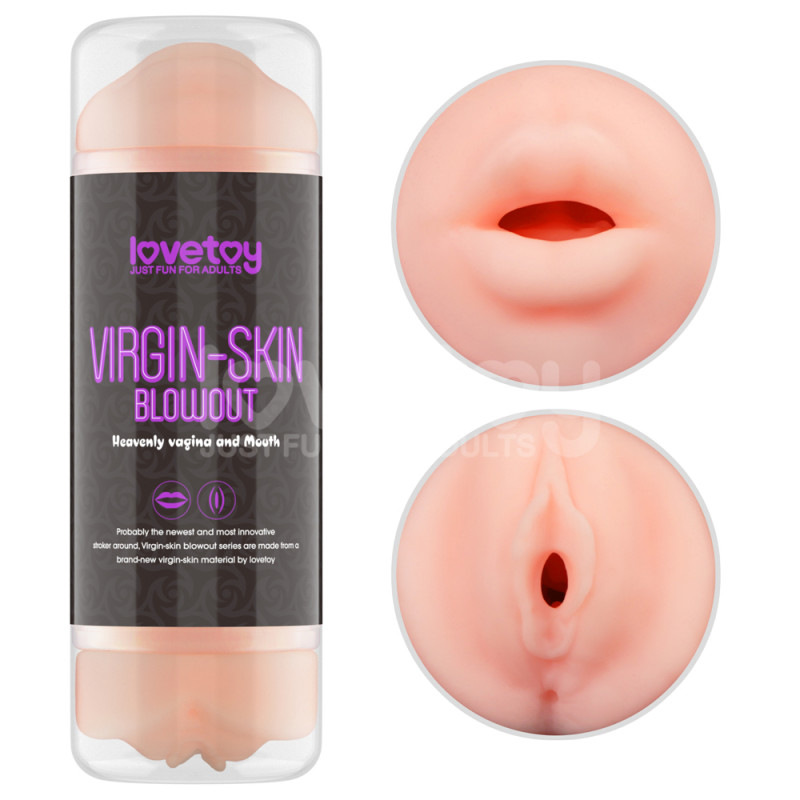 Двойной мастурбатор вагина и ротик Virgin skin Blowout Double Side Stroker Vagina and Mouth