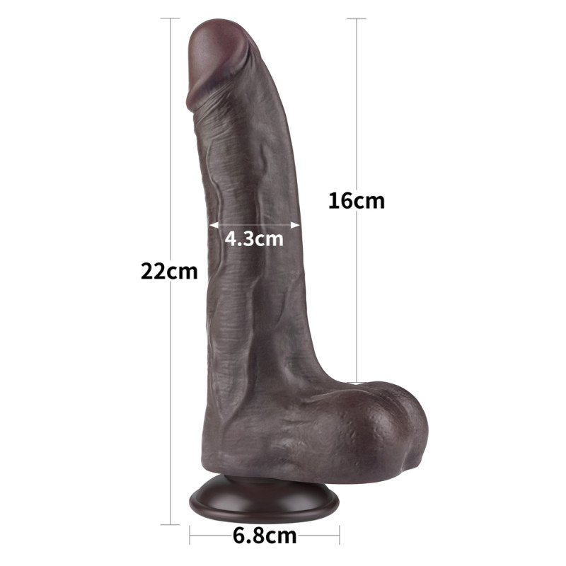 Реалистичный фаллоимитатор с подвижной кожей Love Toy 8.5 Sliding Skin Dual Layer Dong Black, 22 см