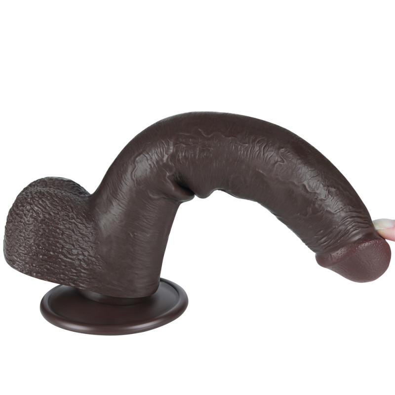 Реалистичный фаллоимитатор с подвижной кожей Love Toy 9 Sliding Skin Dual Layer Dong Black, 22 см