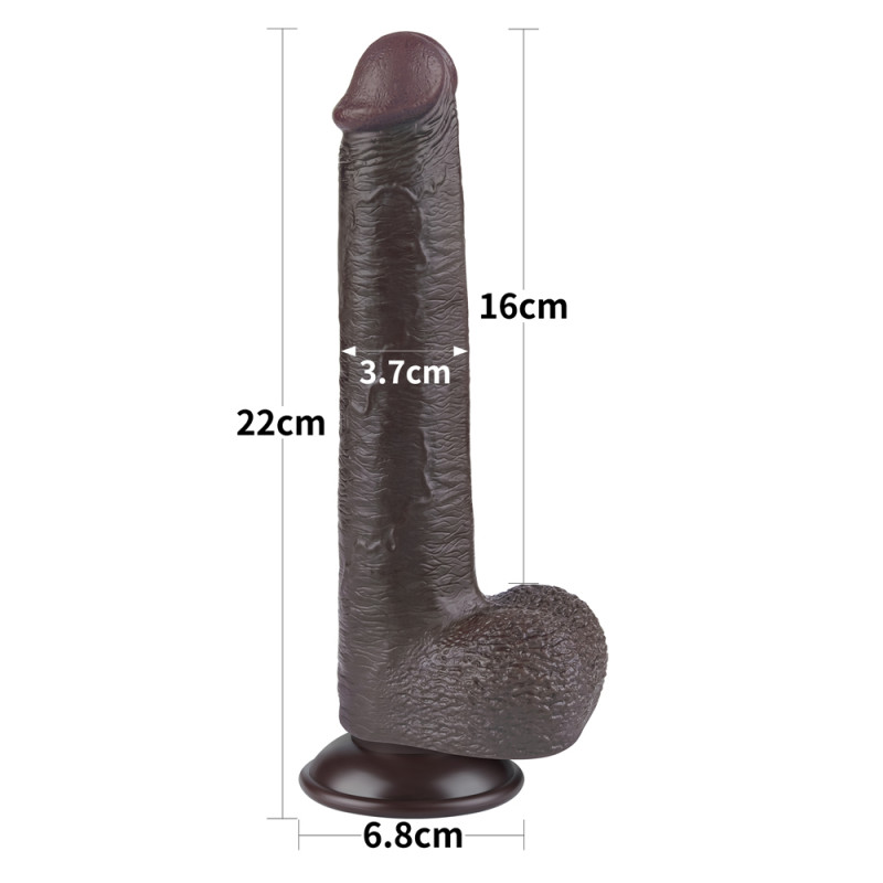 Реалистичный фаллоимитатор с подвижной кожей Love Toy 9 Sliding Skin Dual Layer Dong Black, 22 см